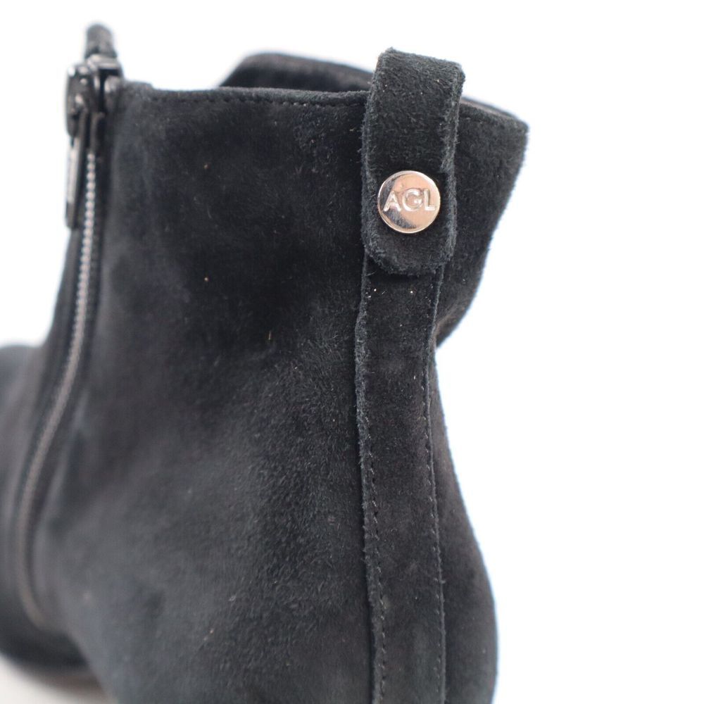 🔥AGL Notch Block Heel Leather Bootie, Black Suede 7.5US/37.5EU MSRP$550🔥 - Picture 9 of 10